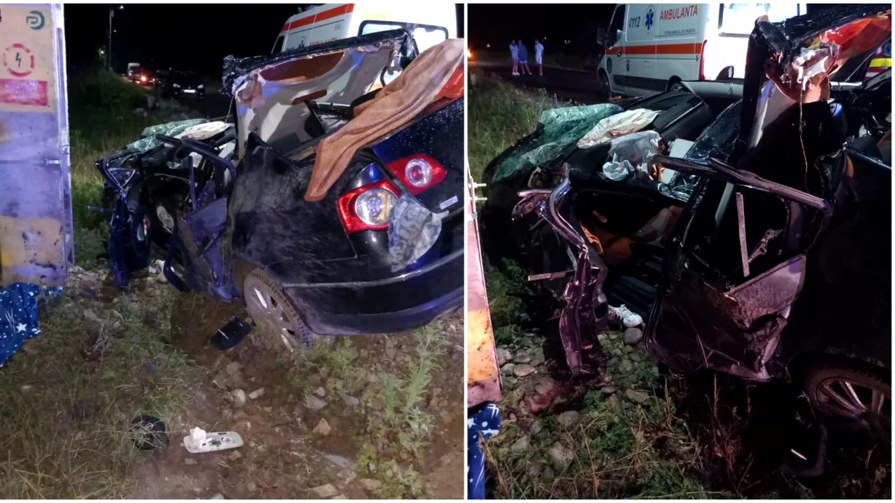 Accident cumplit pe străzile din România! Doi tineri au murit și alţi doi au fost răniți după ce mașina a intrat într-un stâlp