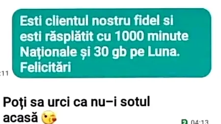 BANC | „Ești clientul nostru fidel și ești răsplătit cu 1.000 de minute naționale și 30 GB pe lună. Felicitări!”