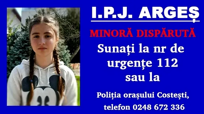 O fată în vârstă de 12 ani a DISPĂRUT de acasă, în județul Argeș. Poliția cere ajutorul populației pentru a o găsi pe minoră