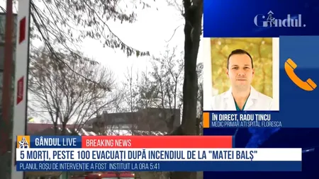 GÂNDUL LIVE. Medicul Radu Țincu: Am scris în 16 octombrie că tragedia de la Piatra Neamț se poate repeta oricând. Mulți m-au criticat...
