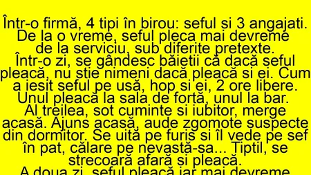 BANCUL ZILEI | Șeful și cei 3 angajați