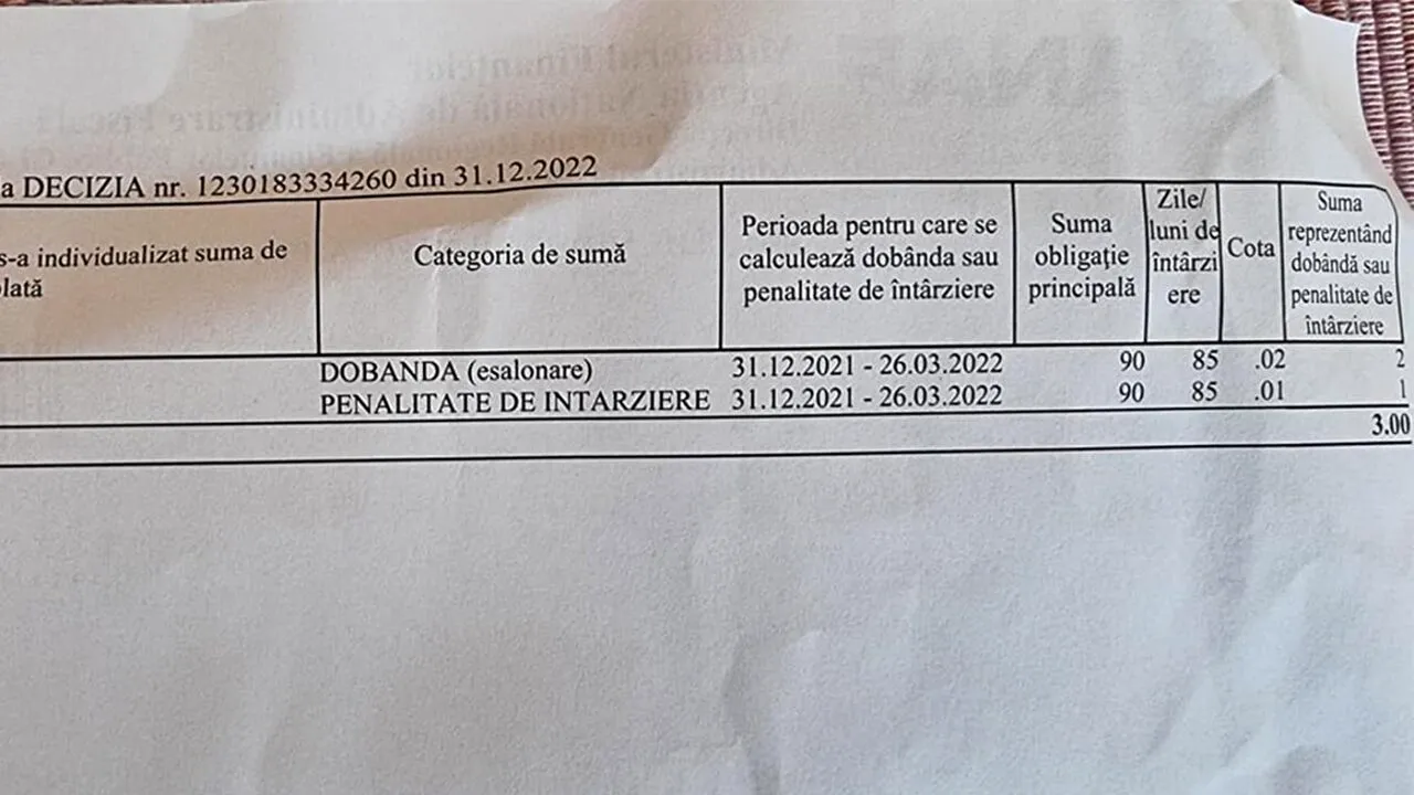 Ce a pățit Valentin din Cluj-Napoca, pentru o datorie de 3 lei la ANAF: 