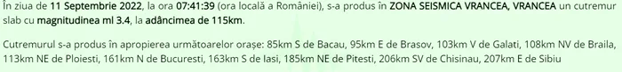 Sursa foto: captură Institutul Naţional de Cercetare - Dezvoltare pentru Fizica Pământului