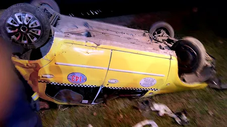 Accident grav în Vaslui: Șapte persoane rănite, între care trei copii, după ce un taxi s-a răsturnat 