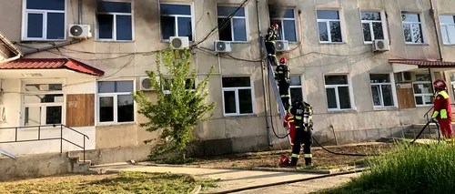 A ars sediul DSVSA din Pitești/Echipaj CBRN chemat la fața locului