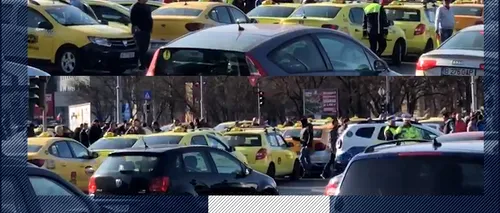 Piața Victoriei, aproape BLOCATĂ de protestul taximetriștilor /Brigada Rutieră anunță restricții de circulație în mai multe zone din centrul Capitalei