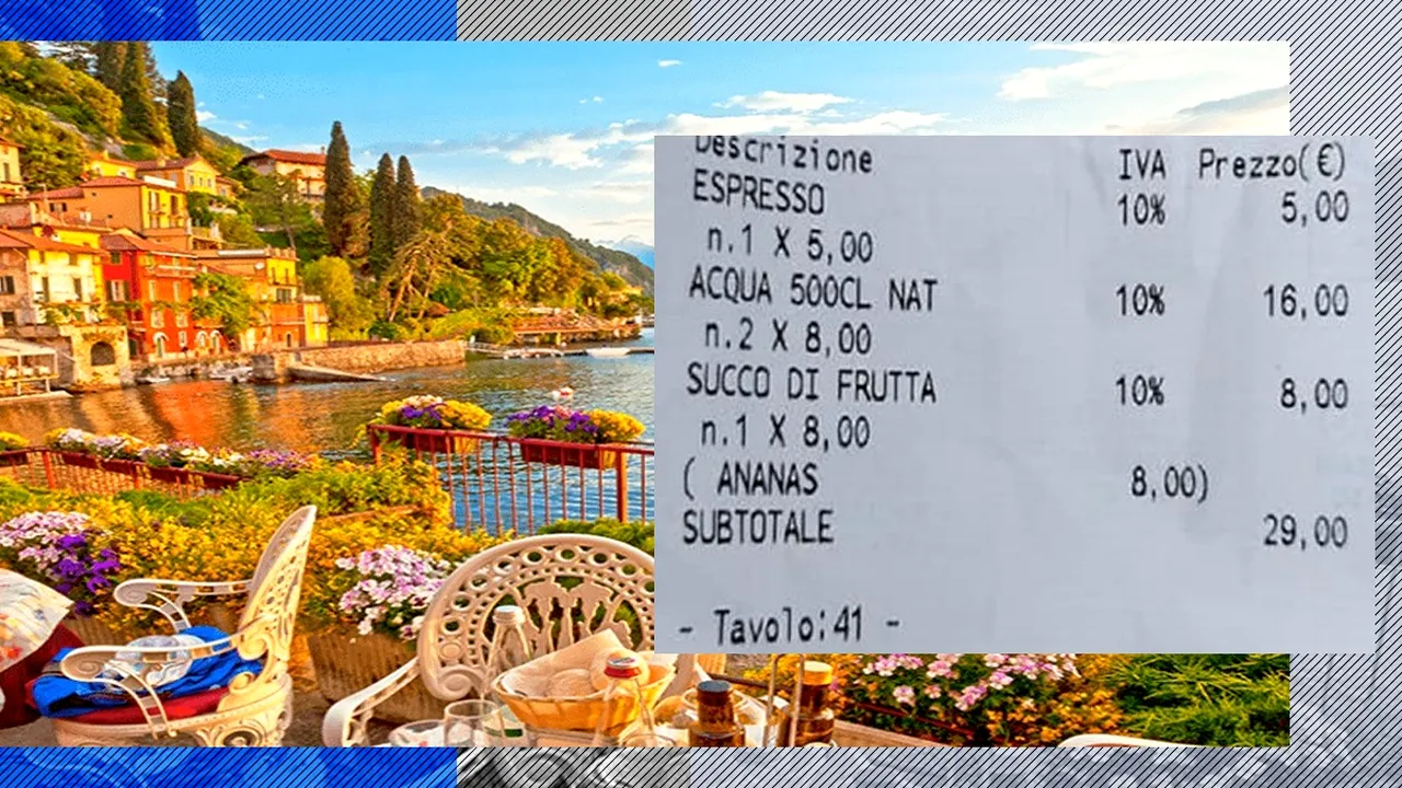 Prețurile au explodat în Italia. „Cafea la preț de Dubai” / Cât a plătit un turist pe o apă plată și o cafea