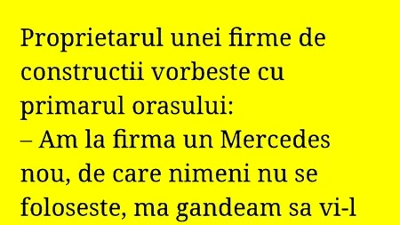 Bancul de joi | Proprietarul unei firme de construcții vorbește cu primarul orașului