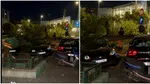 Clipe de coșmar în sectorul 6 al Capitalei. Un copac s-a prăbușit peste trei mașini și un motociclist. Bărbatul a fost transportat de urgență la spital