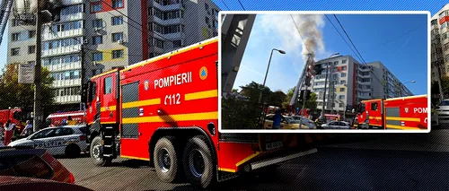 Explozie într-un BLOC din București. Pompierii intervin pentru stingerea incendiului