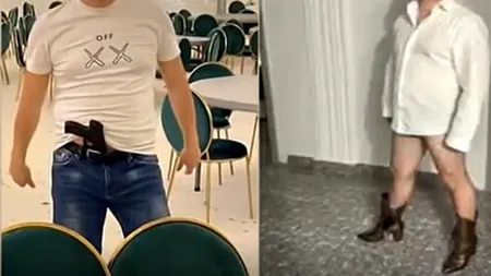 Subprefectul de Călărași și-a dat demisia după ce au apărut fotografii cu el beat, în chiloți, dansând cu pistolul la vedere