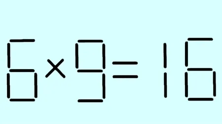 Test de inteligență | Mută un singur băț de chibrit pentru a corecta 6X9=16