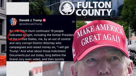„Indicat” în loc de „inculpat”. DONALD TRUMP se apără pe Truth Social cu greșeli de scriere