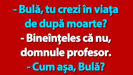BANC | Bulă, profesorul și viața de după moarte