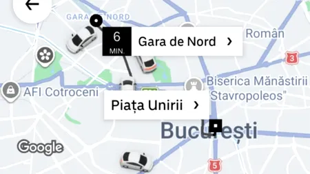Cât a plătit un bucureștean ieri, pe cod roșu de ninsori, pentru o cursă Uber de la Gara de Nord, până la Piața Unirii