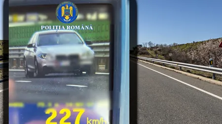 Ce amendă a primit un șofer care a rulat cu 227 km/h pe A0, în zona Corbeanca. Cum l-au sancționat polițiștii
