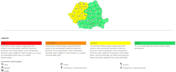 Meteorologii au făcut anunțul: Cod galben în mai multe zone din țară!