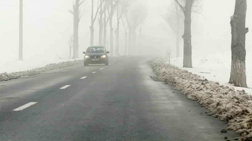 Cod galben de ceață în trei județe din România