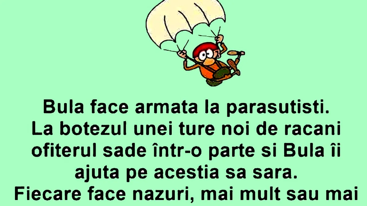 BANC | Bulă face armata la parașutiști