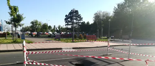 Faleza Dunării se prăbușește din nou în Galați: O gaură uriașă a apărut în asfalt. VIDEO și FOTO