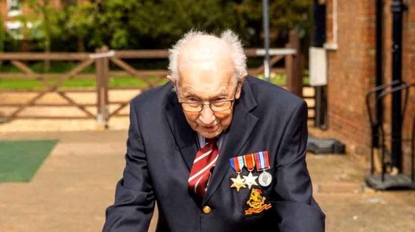 IMPRESIONANT. Un veteran în vârstă de 99 de ani a strâns 6,4 milioane de lire sterline plimbându-se în grădină