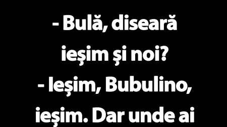 BANC | Bulă, Bubulina și marea ieșire