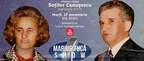 Marius Tucă Show începe marți, 27 decembrie, de la ora 20.00, pe gândul.ro