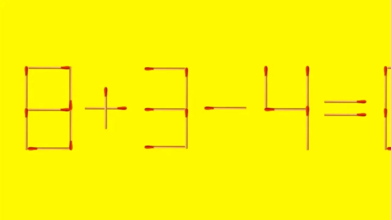 Test de inteligență | Mută un singur băț de chibrit pentru a corecta 8+3-4 =0