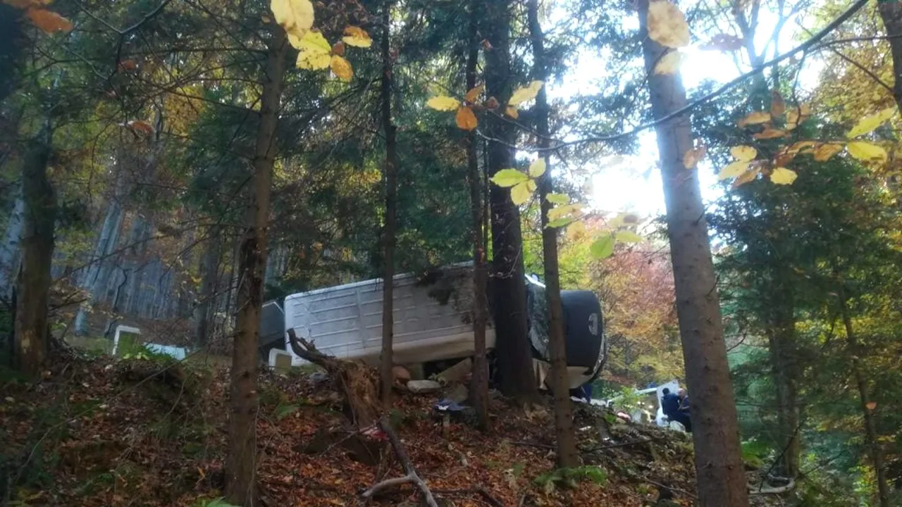 Un șofer de microbuz a murit după ce a intrat într-un copac în timp ce se afla într-un oraș din județul Vâlcea
