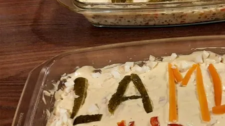 Ireal ce a scris o brăileancă pe salata Boeuf. A observat greșeala abia în noaptea de Revelion, când a pus-o pe masă