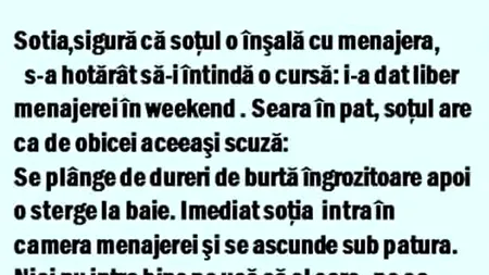 Bancul de sâmbătă | Nevasta și menajera