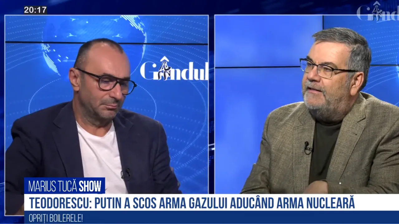VIDEO | Bogdan Teodorescu: „Putin a scos din discuție arma meteorologică, arma energetică, arma gazului și a adus în discuție arma nucleară. El se află într-o postură mai proastă ca acum două luni”