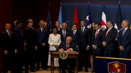 Trump, alături de liderii țărilor sud-americane, anunță o alianță împotriva cartelurilor: „Sunt mai puternice decât armatele din țară. Sunt un cancer”