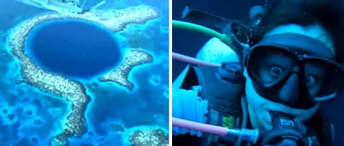Descoperire IREALĂ la 120 de metri adâncime. Ce a găsit o scafandră în „Marea Gaură Albastră” din Belize