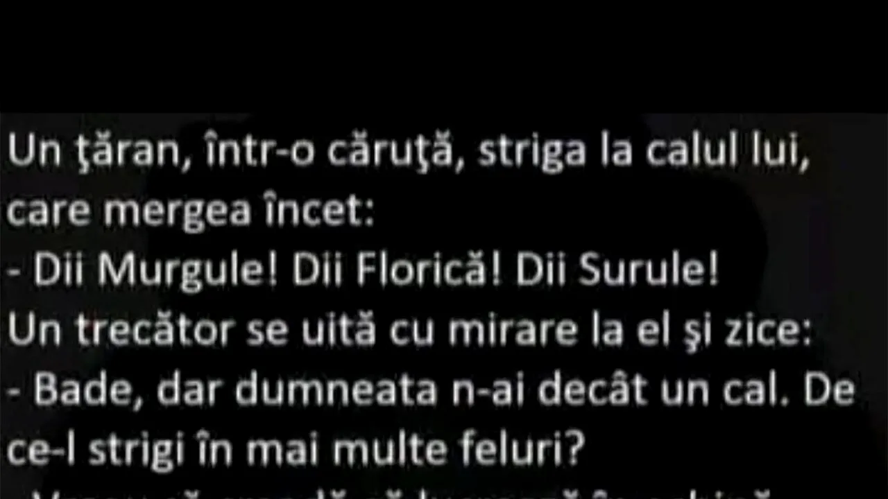 Bancul de miercuri | Țăranul și calul