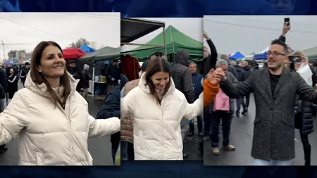 Anca Alexandrescu, prinsă în horă în târgul de la Vitan, alături de Makaveli și Lazarus. Se cântă „Te iubesc, să moară mama!”