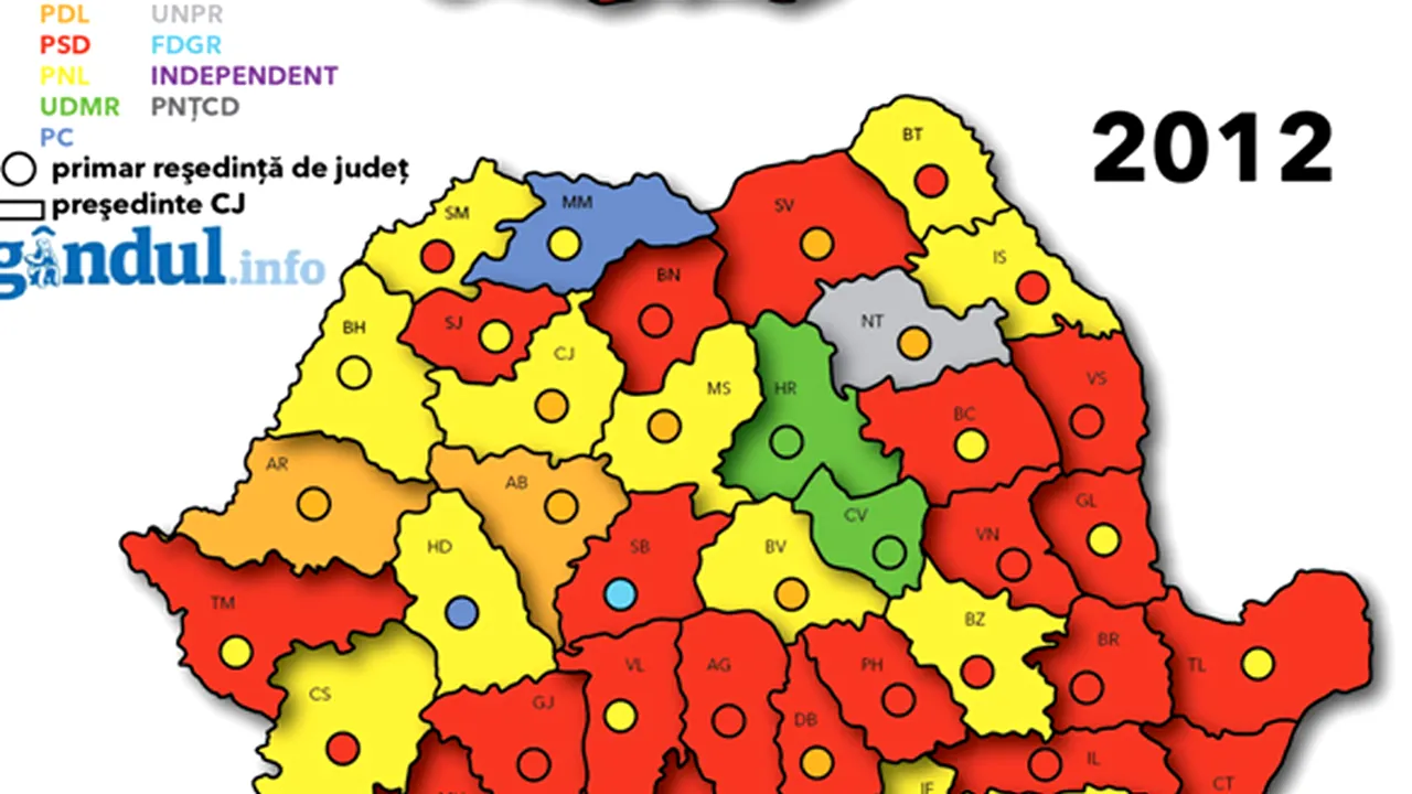 ALEGERI LOCALE 2012. Rezultate finale: NOUA HARTĂ POLITICĂ A ROMÂNIEI. Cine a câștigat în orașul tău