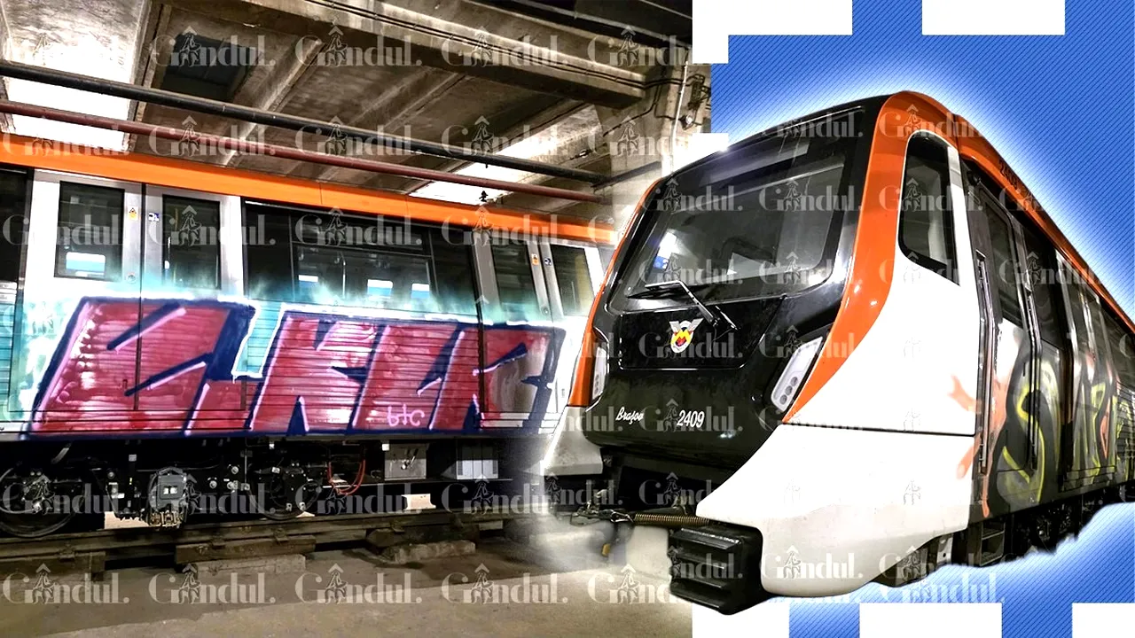 După ce că nu sunt în circulație, noile metrouri Alstom Metropolis mai sunt și vandalizate. Imagini exclusive din depoul Berceni, cu vagoane mâzgălite