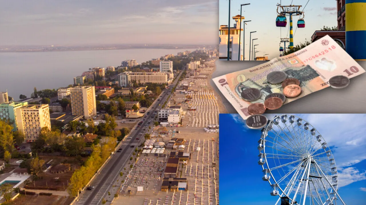 Cât costă o călătorie de 15 minute cu telegondola, în stațiunea Mamaia, de Paște. Cât plătești pentru o cursă cu roata panoramică din portul Tomis