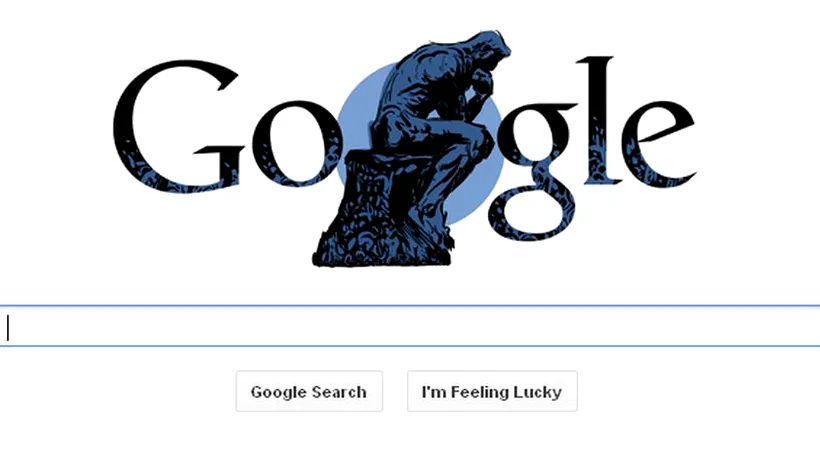 AUGUSTE RODIN, celebrul sculptor și pictor francez, omagiat de Google printr-un Google Doodle care integrează sculptura Gânditorul. VIDEO