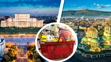 Calcul comparativ. Cât costă un coș de cumpărături în București (inflație 10.4%) și în Sofia (inflație 5.4%)