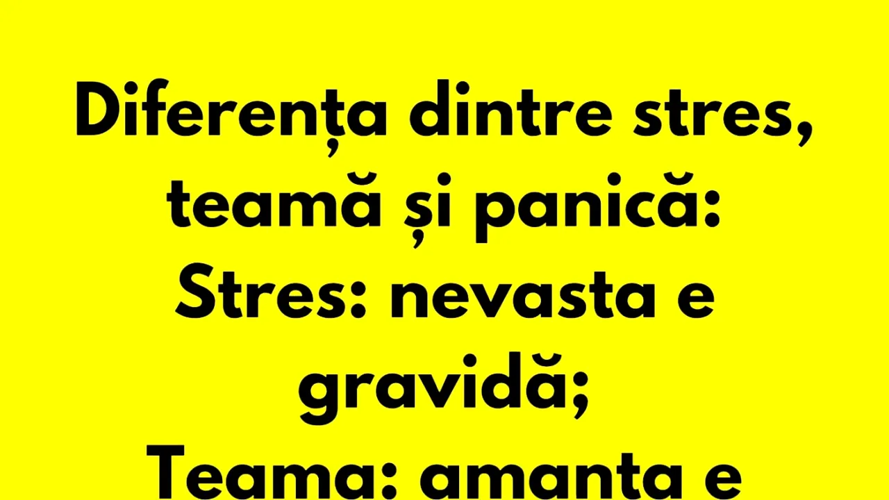 BANCUL ZILEI | Diferența dintre stres, teamă și panică