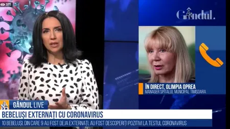 BEBELUȘI CONFIRMAȚI CU NOUL CORONAVIRUS. Manager spital, la GÂNDUL LIVE: Considerăm că sunt rezultate fals pozitive și am solicitat să fie refăcută testarea