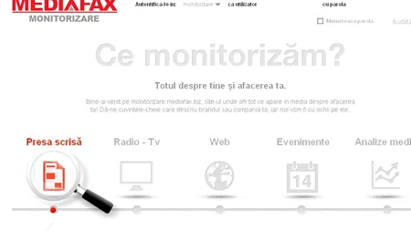 Mediafax Monitorizare a lansat primul serviciu complet de monitorizare media - www.monitorizare.mediafax.biz