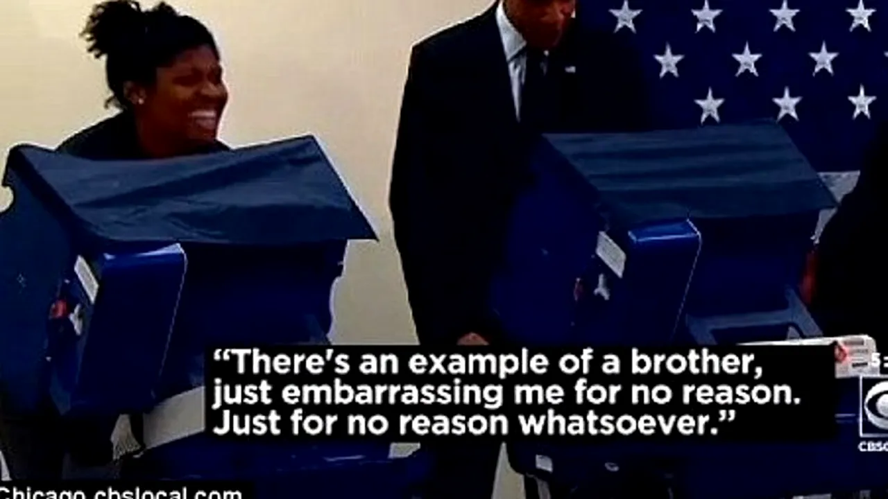 Dialog între Obama și un alegător în secția de votare: „Domnule președinte, să nu vă atingeți de iubita mea