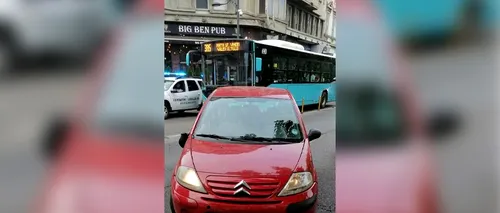 Incident grav în București. Polițist luat pe capota mașinii de un șofer