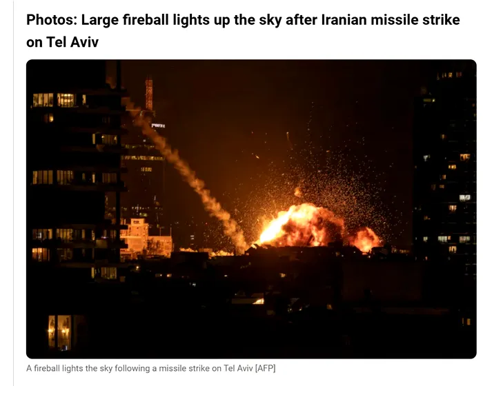 Poza pentru articolul 🚨 Primele imagini cu atacurile iraniene din Israel: Cum sunt respinse rachetele iraniene din Tel Aviv și Haifa. Bilanț: 1 mort/ între 22 și 89 de răniți