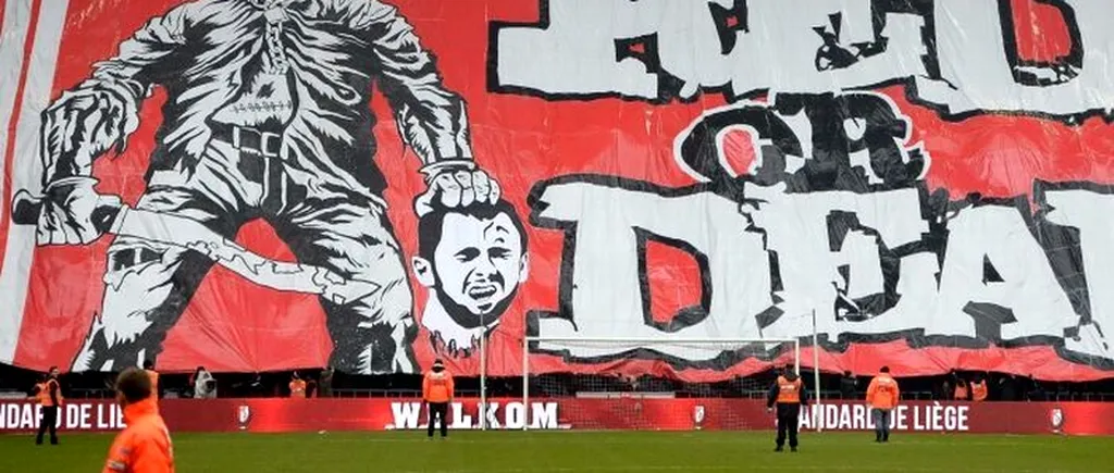 Banner șocant al fanilor echipei Standard Liege: fostul căpitan, acum adversar, a fost ''decapitat''