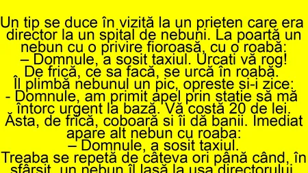 Bancul de sâmbătă | Un tip se duce în vizită la spitalul de nebuni