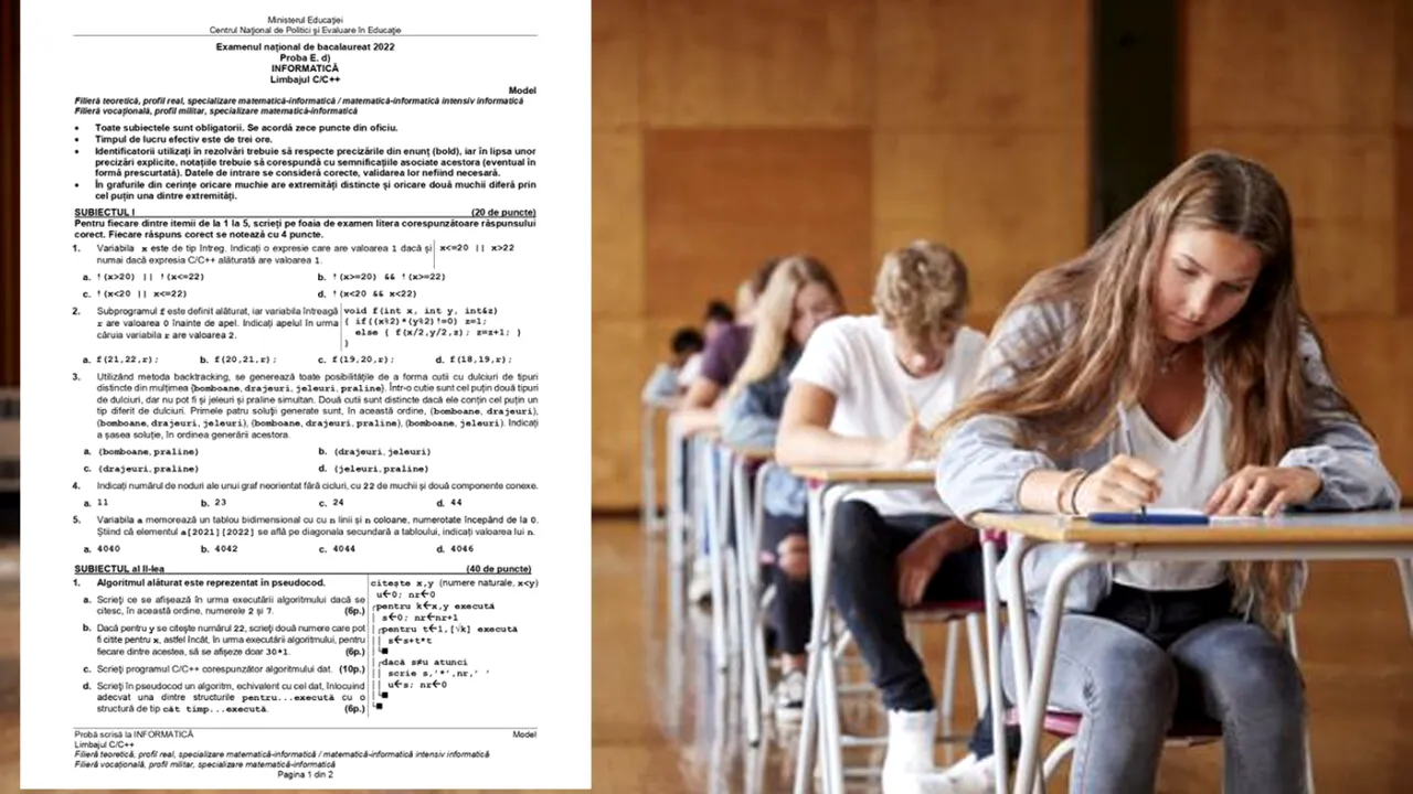 BAC 2022 | Ce subiecte au picat la informatică + baremul de corectare